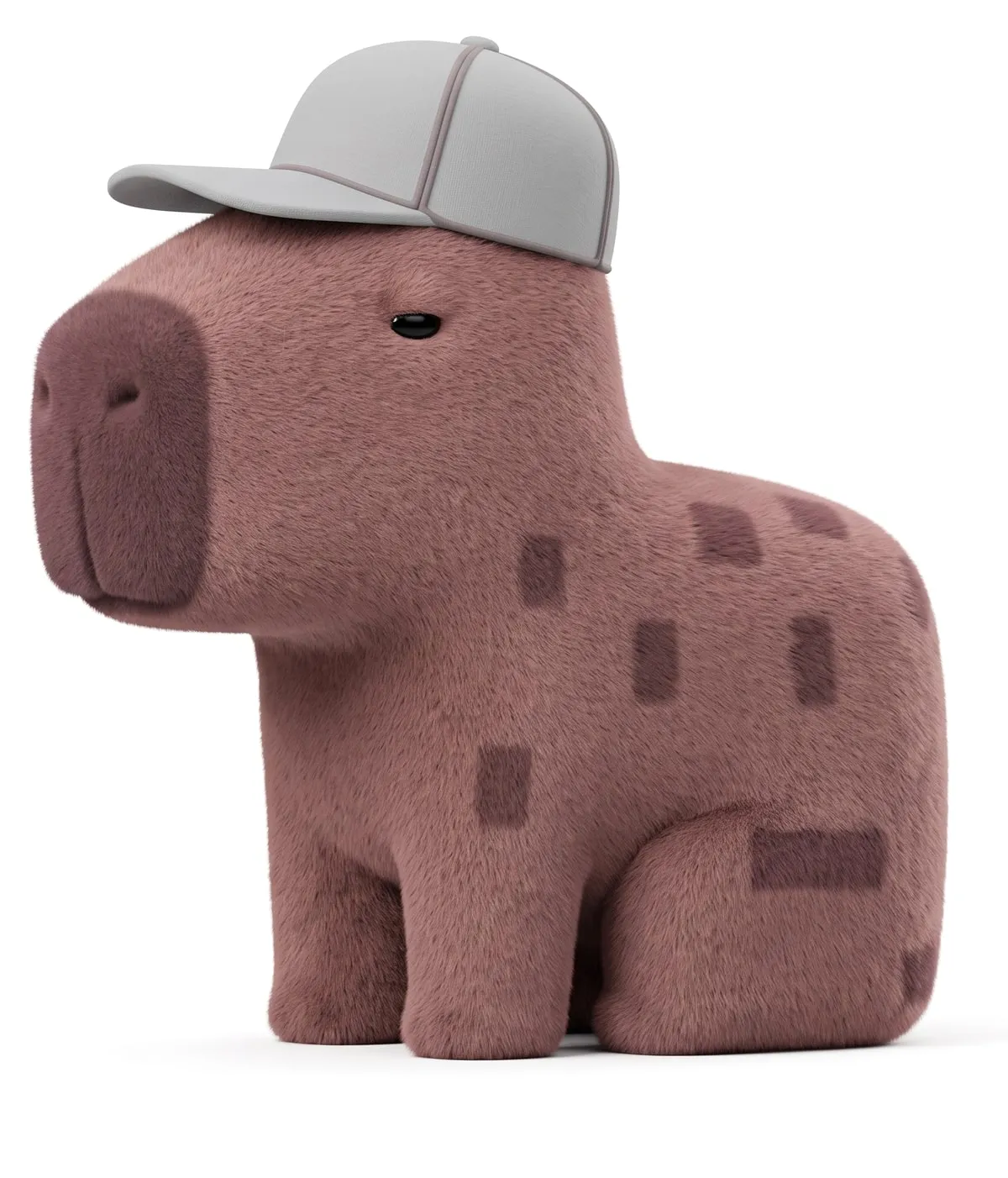 Capivara de pelúcia com boné, a Capy